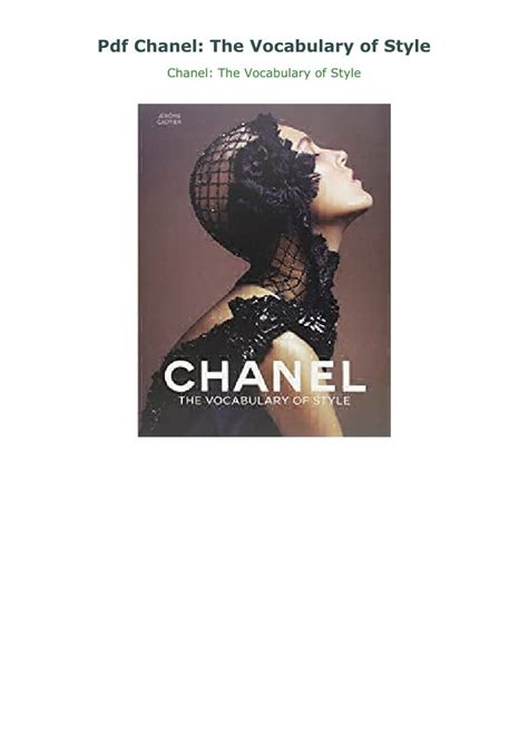 chanel vocabulary of style book pdf